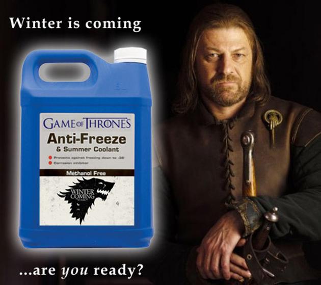 Game of Thrones Winter is Coming Anti Freeze 