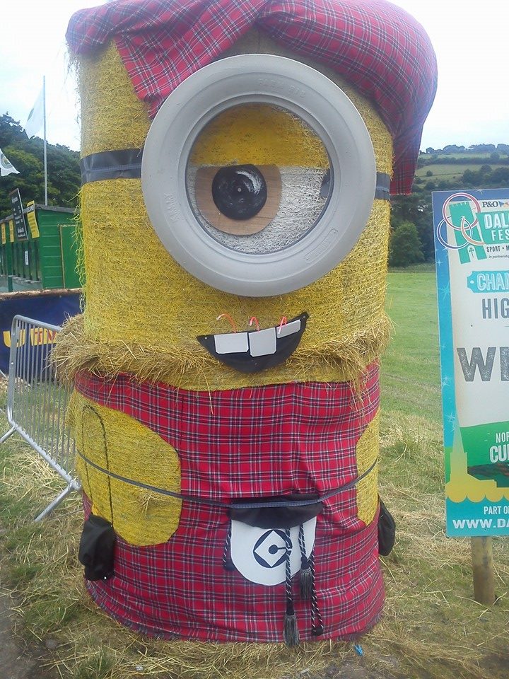A Yellow Minion in a Sottish outfit