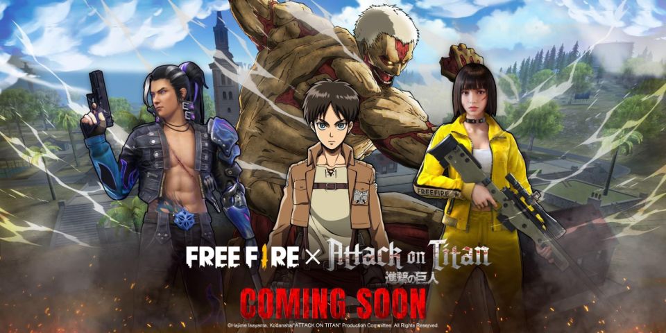 attack on titans and free fire